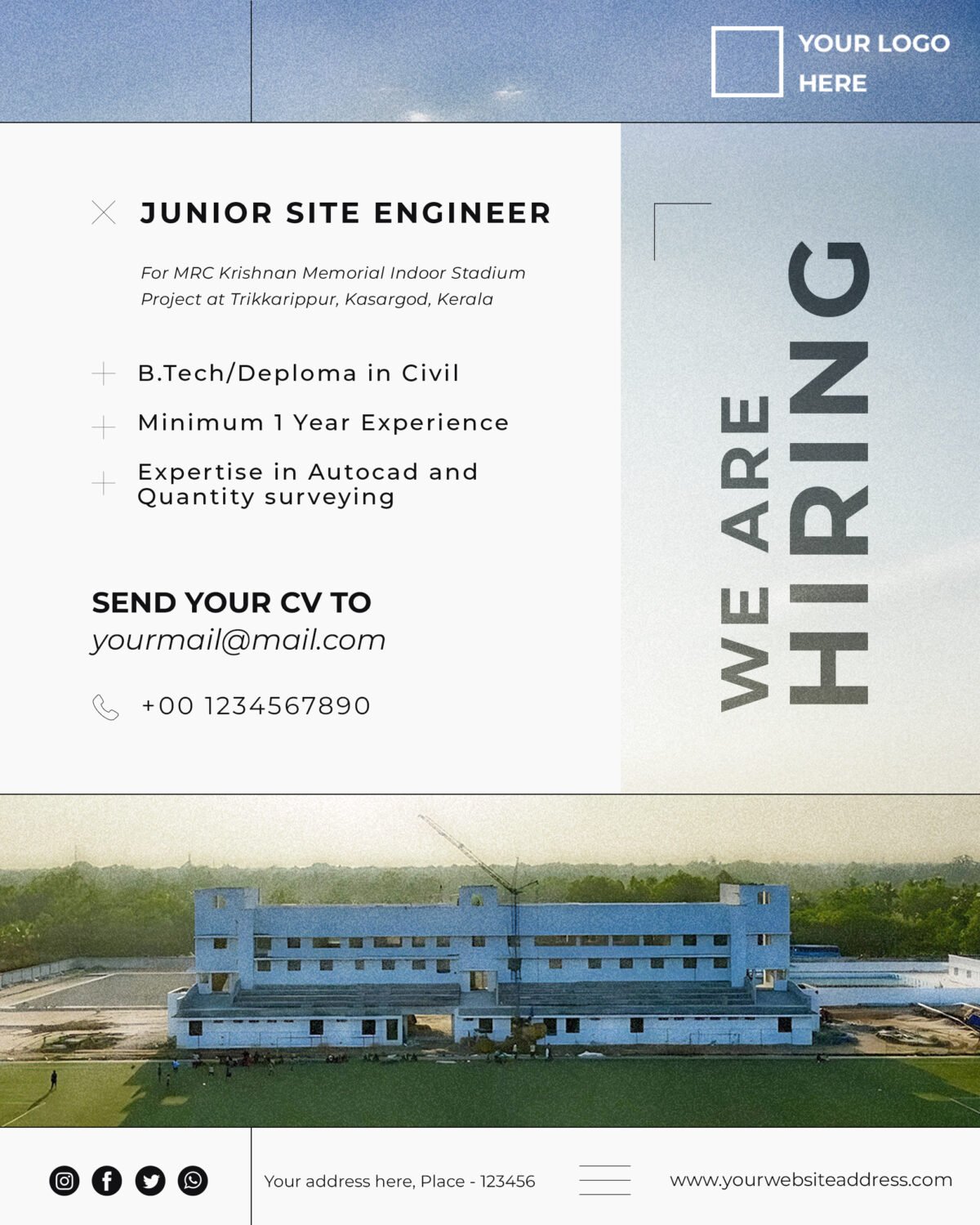 Clean & Professional Hiring Poster