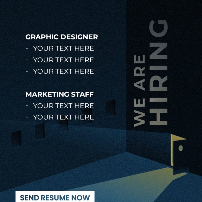 Minimalist Dark-Themed Hiring Flyer Template