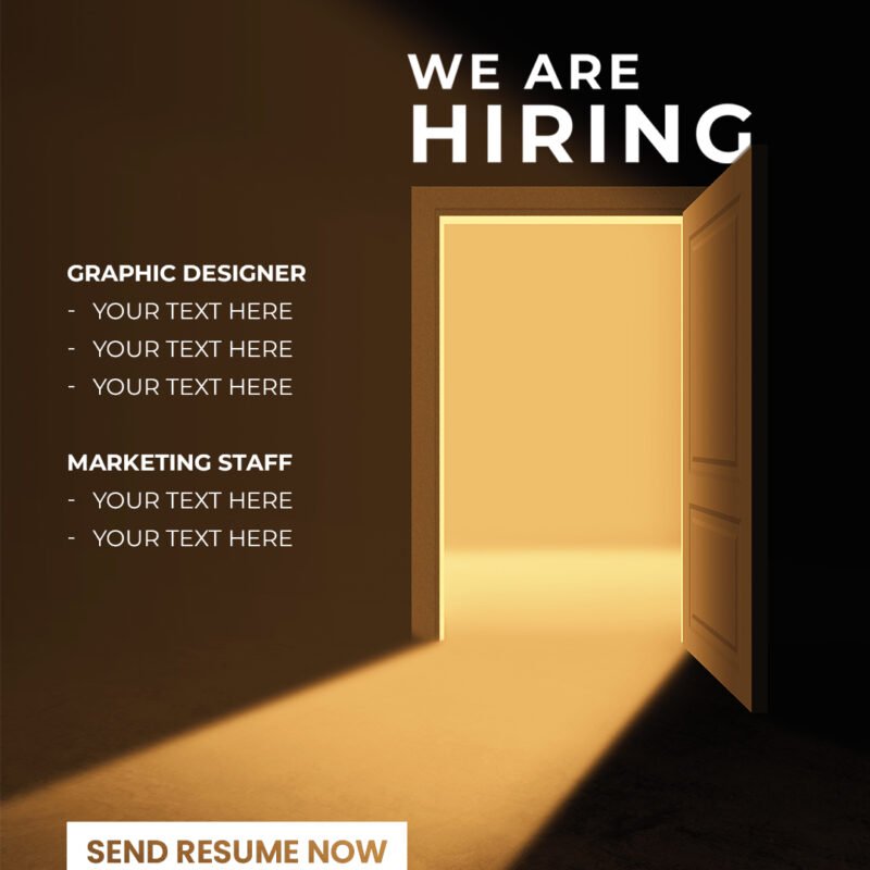 Bold Gold-Themed Job Hiring Poster Template